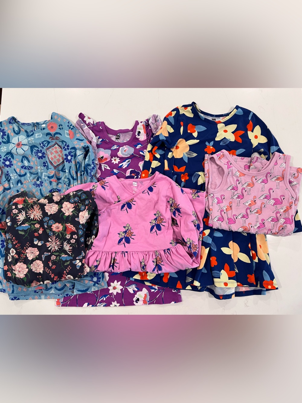Tea Collection Pink, Purple & Navy Floral Girls' Tops